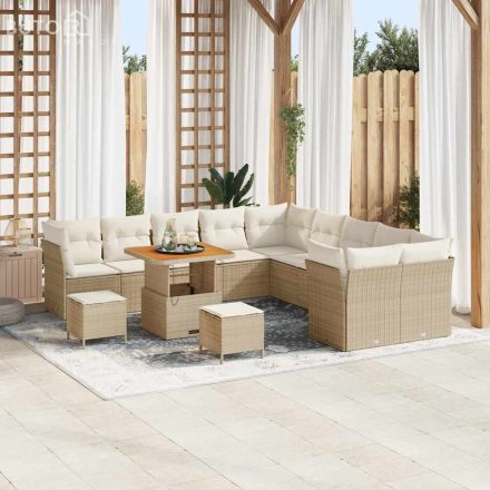 vidaXL Kerti Kanapé Szett 13 pcs bézs és krémszínű 80 x 80 x 71 cm