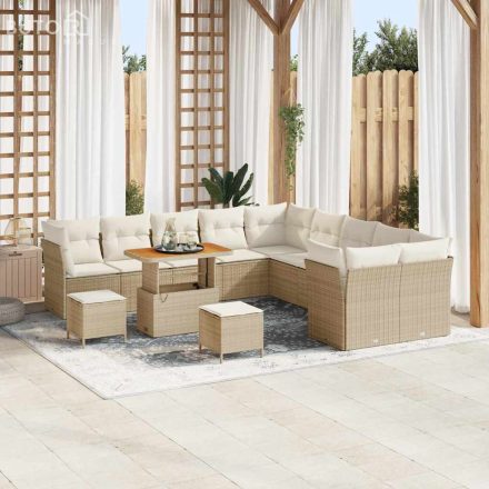 vidaXL Kerti Kanapé Szett 13 pcs bézs és krémszínű 90 x 55 x 71 cm
