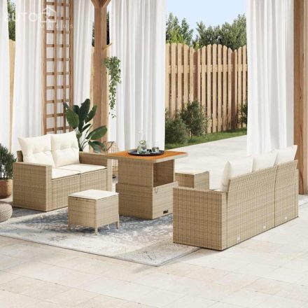 vidaXL Kerti Kanapé Szett Kézi 8 pcs bézs és krémszínű 80 x 80 x 71 cm