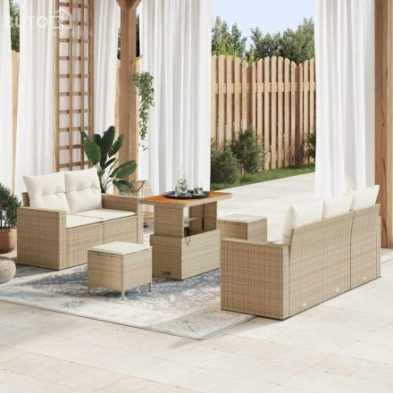 vidaXL Kerti Kanapé Szett Kézi 8 pcs bézs és krémszínű 90 x 55 x 71 cm