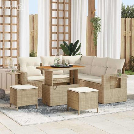 vidaXL Kerti Kanapé Szett 8 pcs bézs és krémszínű 90 x 55 x 71 cm