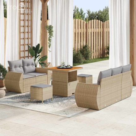 vidaXL Kerti Kanapé Szett 8 pcs bézs és világosszürke 80 x 80 x 71 cm