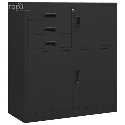 vidaXL antracitszürke acél irodai szekrény 90 x 40 x 102 cm