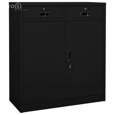 vidaXL fekete acél irodai szekrény 90 x 40 x 102 cm
