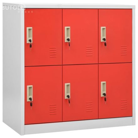 vidaXL világosszürke-piros acél zárható szekrény 90 x 45 x 92,5 cm