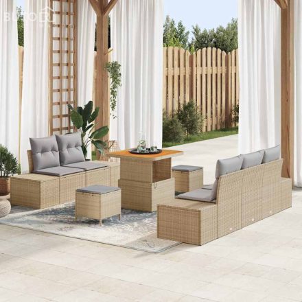 vidaXL Kerti Kanapé Szett 8 pcs Beige, Világosszürke 80 x 80 x 71 cm