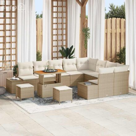 vidaXL Kerti Kanapé Szett párnával 12 pcs Beige, Krém 90 x 55 x 71 cm