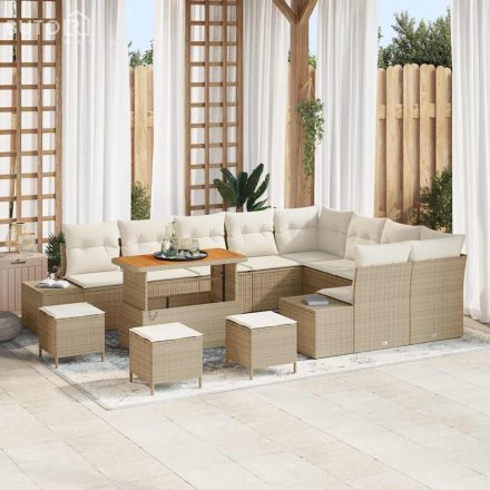vidaXL Kerti Kanapé Szett párnával 12 pcs Beige, Krém 110 x 55 x 71 cm