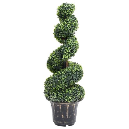 vidaXL zöld spirálalakú cserepes műpuszpáng 100 cm
