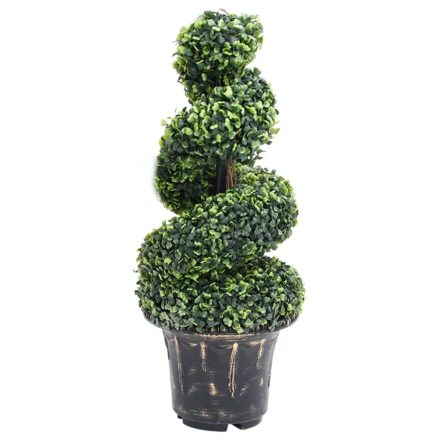 vidaXL zöld spirálalakú cserepes műpuszpáng 89 cm