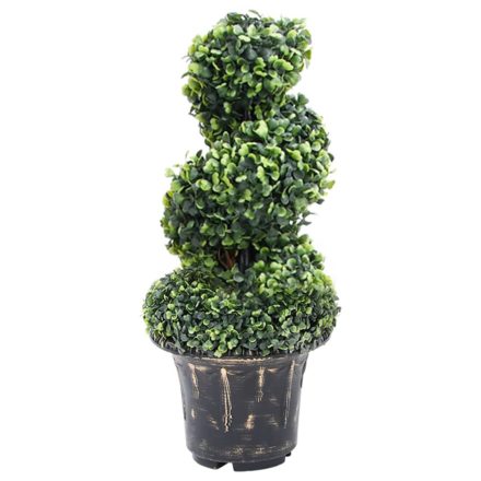 vidaXL zöld spirálalakú cserepes műpuszpáng 59 cm