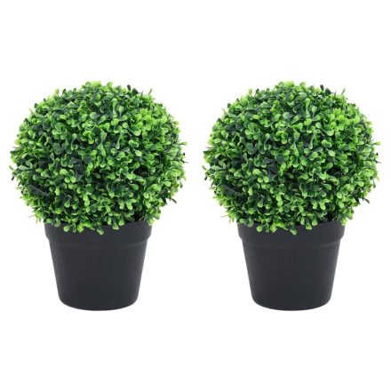 vidaXL 2 db zöld gömbalakú cserepes műpuszpáng 37 cm