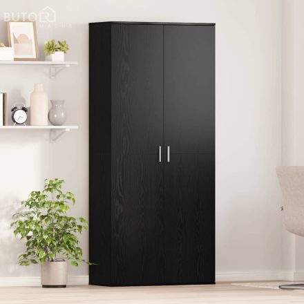 vidaXL Highboard Musta tammi 80 x 35 x 180 cm Faanyag