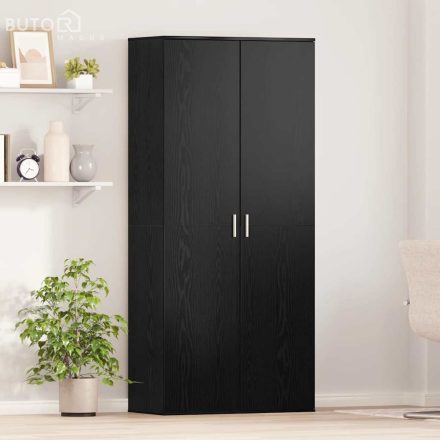vidaXL Magasító polcokkal ajtóval Musta tammi 80 x 39 x 178 cm Faanyag
