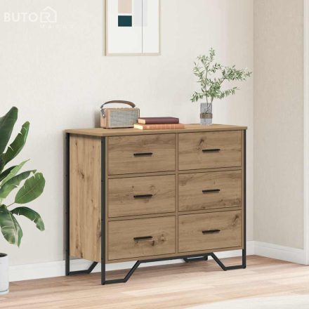 vidaXL Fiókos Szekrény kézműves tölgy 91 x 35.5 x 74.5 cm Faanyag