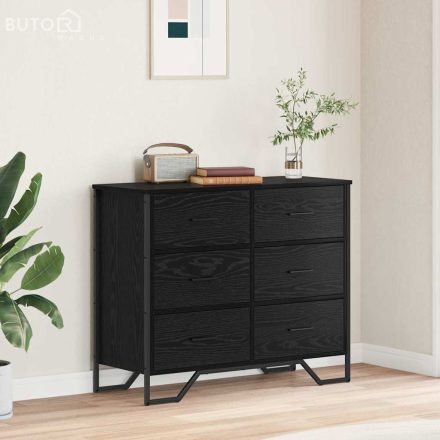 vidaXL Fiókos Szekrény fiókkal Musta tammi 91 x 35.5 x 74.5 cm Faanyag