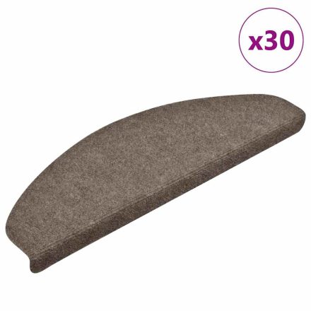 vidaXL öntapadós lépcsőszőnyegek 30 db 65 x 21 x 4 cm bézs félkör alakú nagy