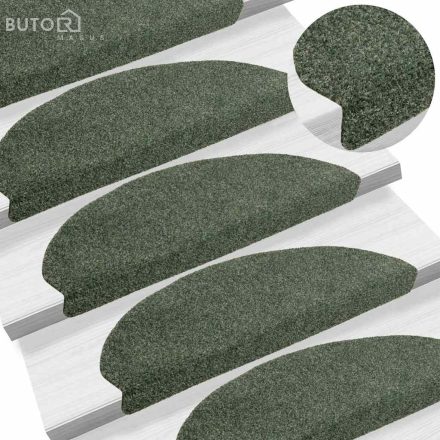 vidaXL 30 db öntapadós lépcsőszőnyeg 65 x 21 x 4 cm zöld, nagy félkör