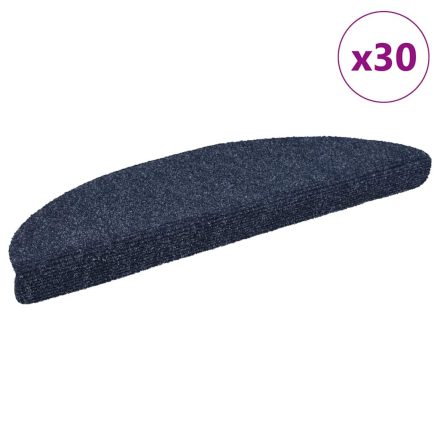 vidaXL öntapadós lépcsőszőnyegek 30 db kék félkör alakú 56 x 17 x 3 cm