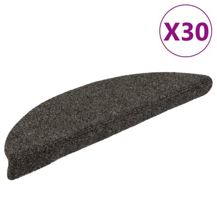 vidaXL öntapadós lépcsőszőnyegek 30 db 56 x 17 x 3 cm antracit félkör alakú