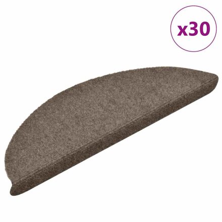 vidaXL öntapadós lépcsőszőnyegek 30 db 56 x 17 x 3 cm bézs félkör alakú