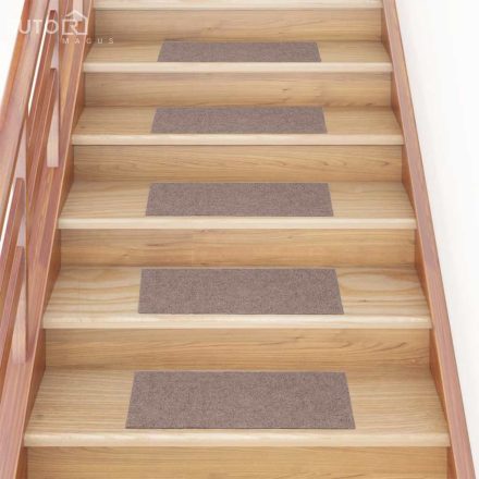 vidaXL öntapadós lépcsőszőnyegek 30 db 60 x 25 cm világosbarna téglalap alakú