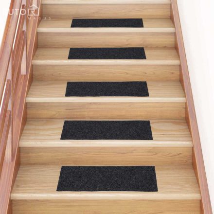 vidaXL öntapadós lépcsőszőnyegek 30 db 60 x 25 cm szürke téglalap alakú
