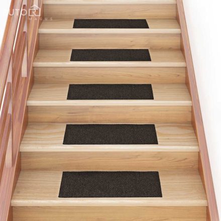 vidaXL öntapadós lépcsőszőnyegek 30 db 60 x 25 cm sötétbarna téglalap alakú