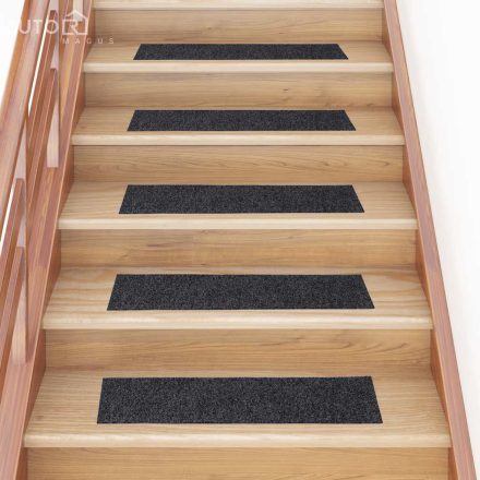 vidaXL öntapadós lépcsőszőnyegek 30 db 76 x 20 cm szürke téglalap alakú