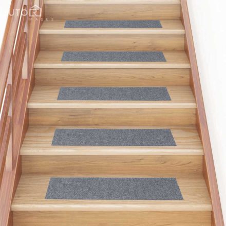 vidaXL öntapadós lépcsőszőnyegek 30 db 76 x 20 cm világosszürke téglalap alakú