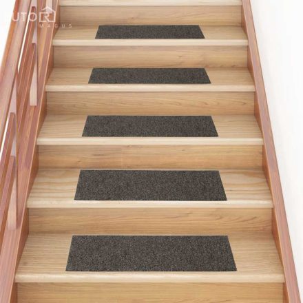 vidaXL öntapadós lépcsőszőnyegek 30 db 76 x 20 cm antracitszürke téglalap alakú