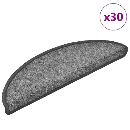 vidaXL 30 db sötétszürke lépcsőszőnyeg 56x17x3 cm