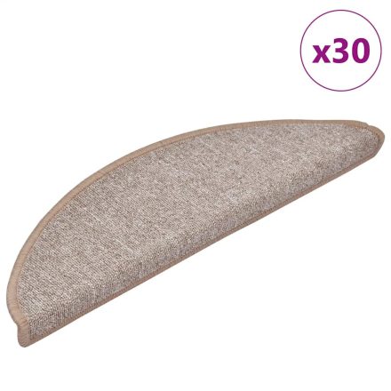 vidaXL 30 db világosbarna lépcsőszőnyeg 56x17x3 cm