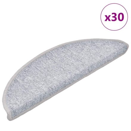 vidaXL 30 db világosszürke lépcsőszőnyeg 56x17x3 cm