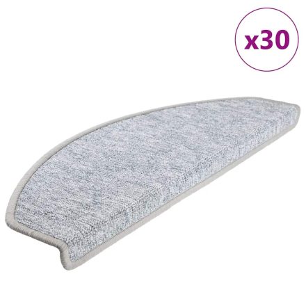 vidaXL 30 db világosszürke lépcsőszőnyeg 65x24x4 cm