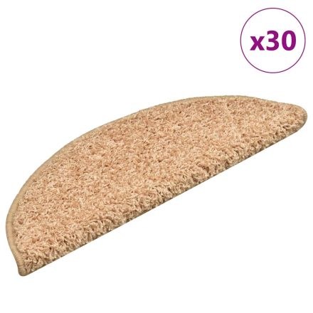 vidaXL 30 db arany színű, félkör alakú lépcsőszőnyeg 56 x 17 x 3 cm