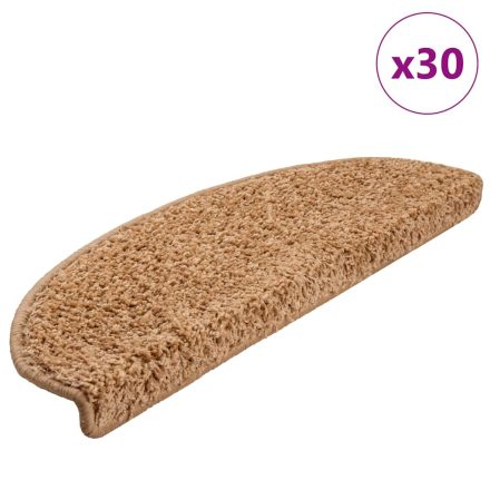 vidaXL 30 db bézs lépcsőszőnyeg 65 x 21 x 4 cm
