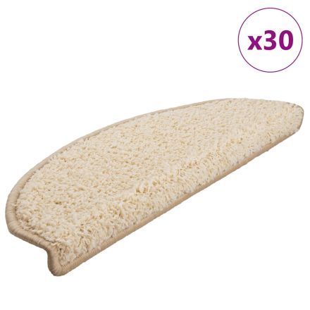 vidaXL 30 db krém lépcsőszőnyeg 65x21x4 cm