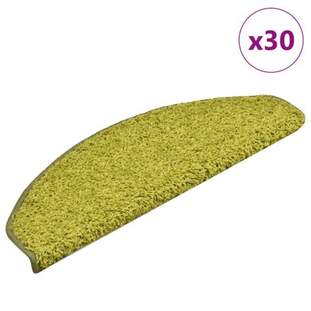 vidaXL 30 db zöld, nagy félkör alakú lépcsőszőnyeg 65 x 21 x 4 cm