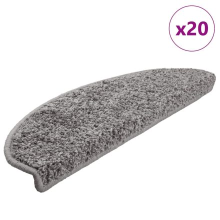 vidaXL 20 db szürke lépcsőszőnyeg 65x21x4 cm