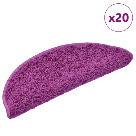 vidaXL 20 db lila lépcsőszőnyeg 65x21x4 cm