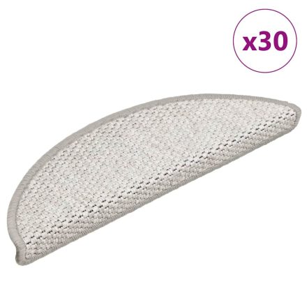 vidaXL 30 db platina lépcsőszőnyegek öntapadós szizál kinézetű