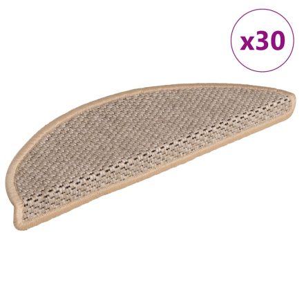 vidaXL 30 db lépcsőszőnyegek öntapadós szizál kinézetű 56x17x3 cm