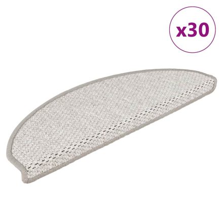 vidaXL 30 db platina lépcsőszőnyegek öntapadós szizál kinézetű