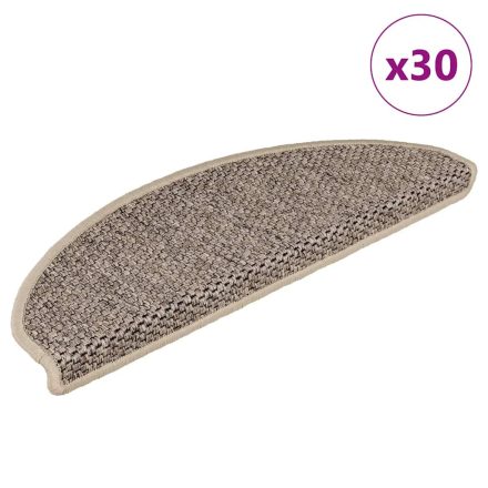 vidaXL 30 db lépcsőszőnyegek öntapadós szizál kinézetű 65x21x4 cm