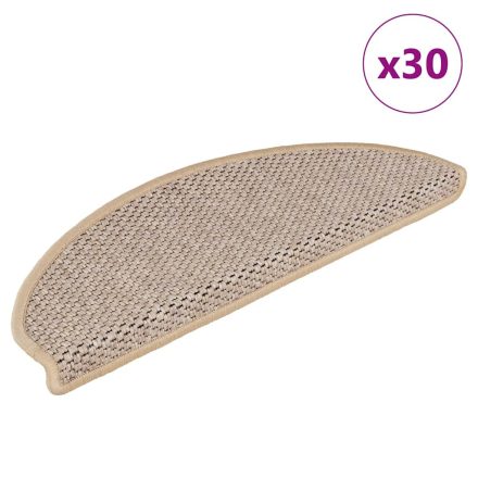 vidaXL 30 db lépcsőszőnyegek öntapadós szizál kinézetű 65x21x4 cm
