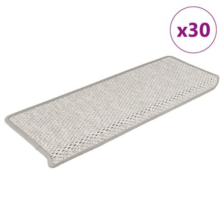 vidaXL 30 db platina lépcsőszőnyegek öntapadós szizál kinézetű