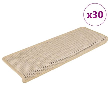 vidaXL 30 db lépcsőszőnyegek öntapadós szizál kinézetű 65x21x4 cm