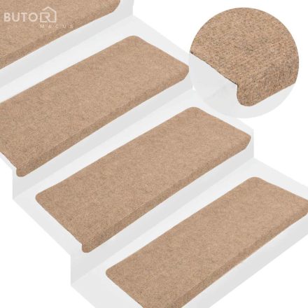 vidaXL 30 db bézs öntapadó lépcsőszőnyeg 65 x 24,5 x 3,5 cm