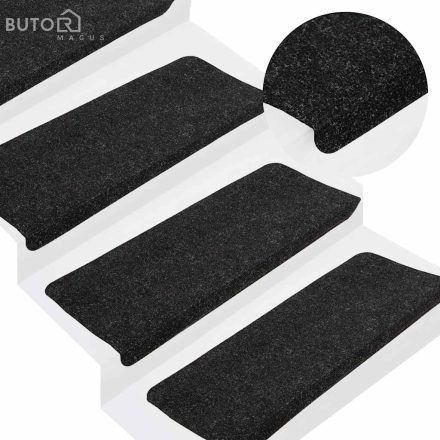 vidaXL 30 db antracitszürke öntapadó lépcsőszőnyeg 65 x 24,5 x 3,5 cm